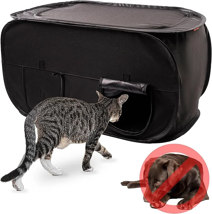 Flexible Cat Litter Box Enclosure Dog Proof Discreet and Hidden Litter Box Kitty Litter Trap Design with Easy-Clean Feature Scoop and Deodorizer Storage Pockets Lightweight and WaterproofAbout ThisOverview Powerful