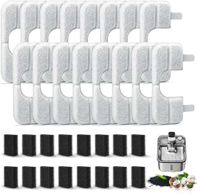 Fashionable 16 Pack Filters 16 Pump Filter Sponges for Qinliy Q108 123oz 3.5L Stainless Steel Cat Water Fountain Filter About ThisOverview Genuine