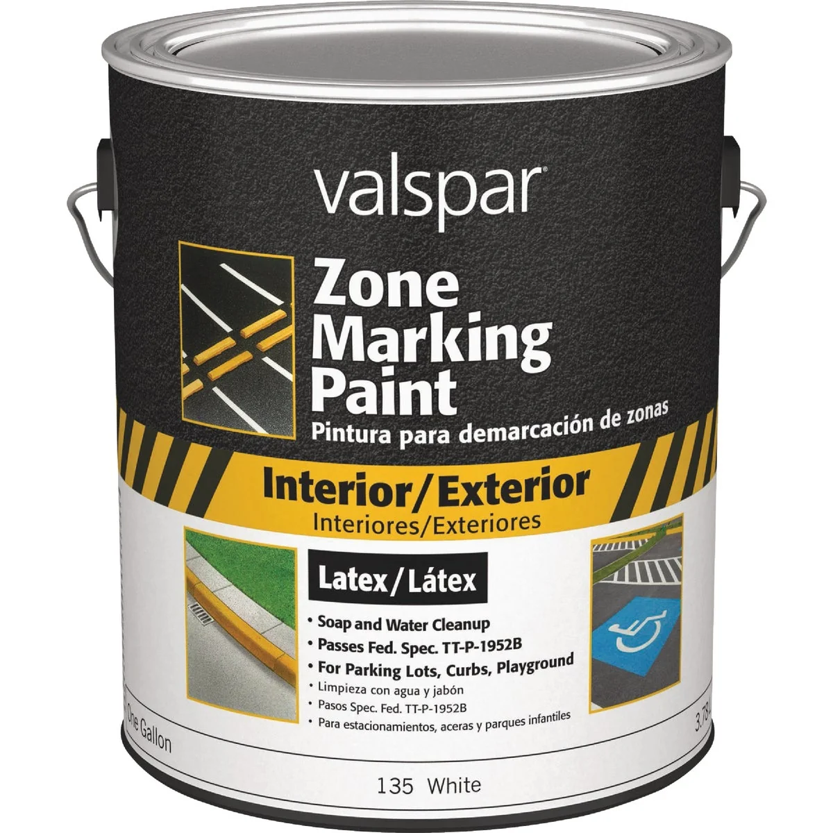 Flexible Valspar 1 Gal. White Latex Traffic Zone Marking Paint Contemporary