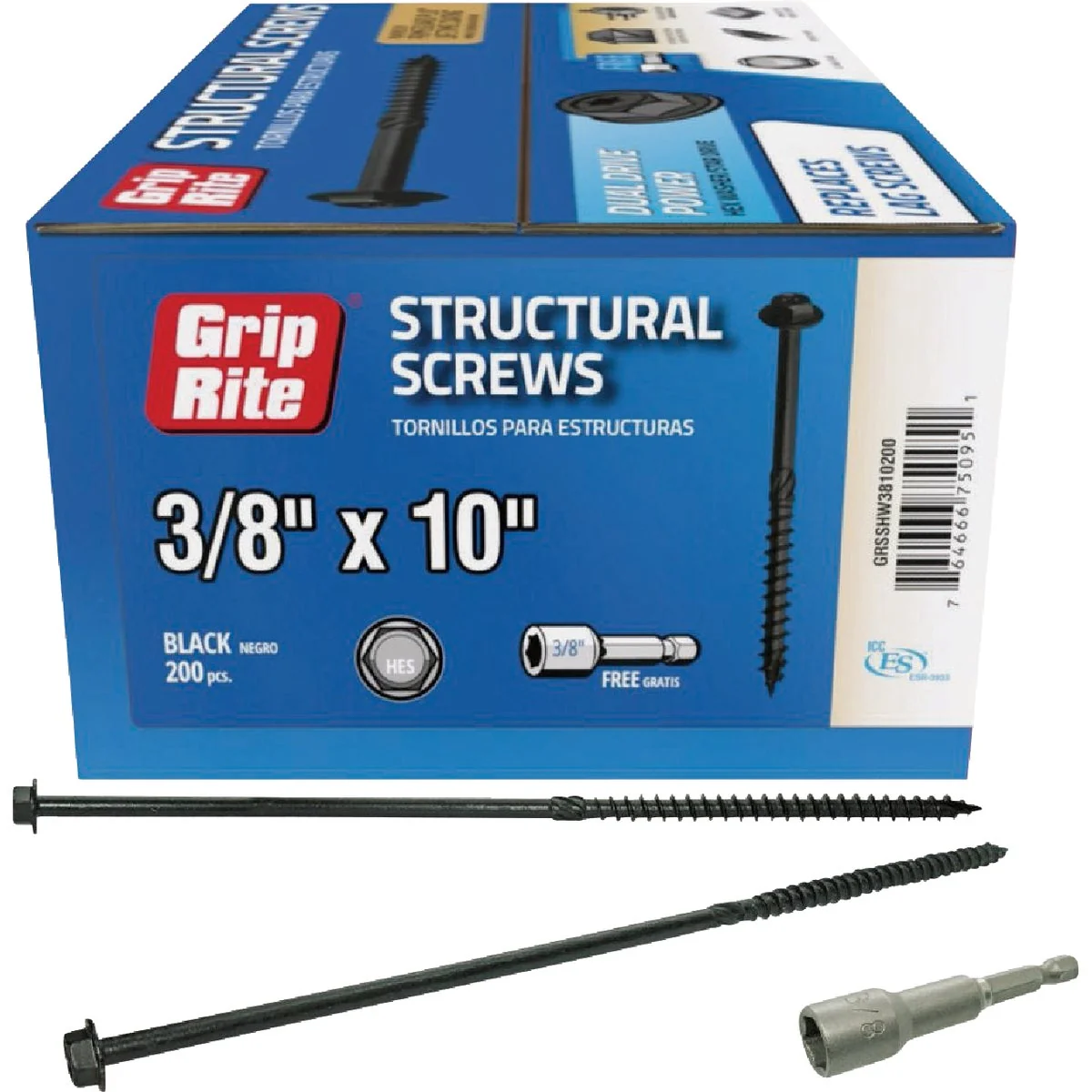 Durable Grip-Rite PrimeGuard Plus 3 8 In. x 10 In. Hex Washer Head Structural Screw 20-Count Quality