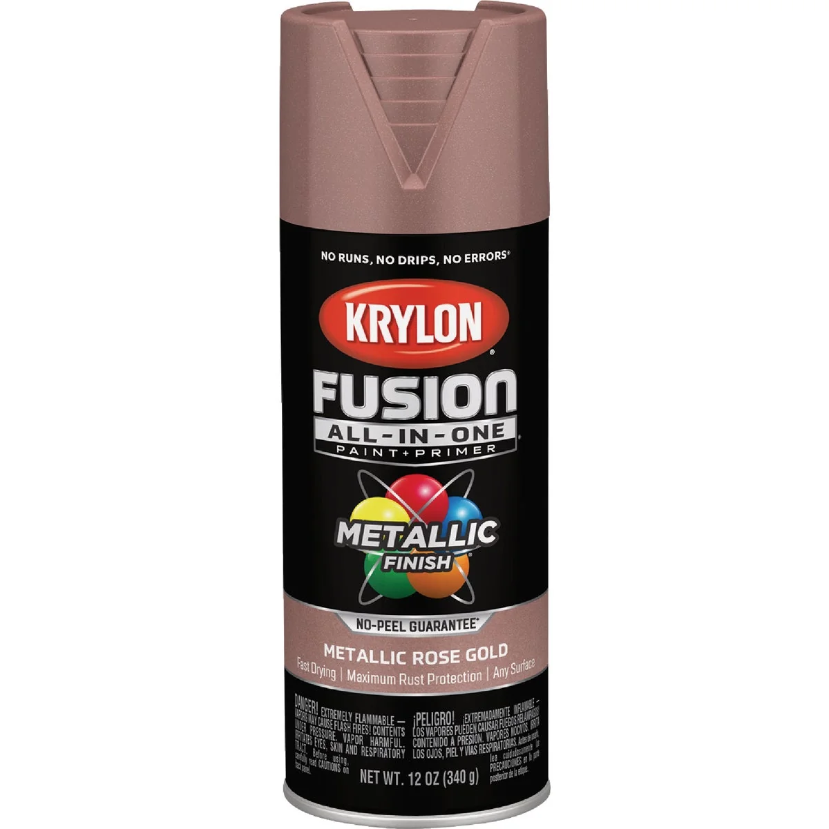 Authentic Krylon Fusion All-In-One 12 Oz. Metallic Spray Paint Rose Gold Premium