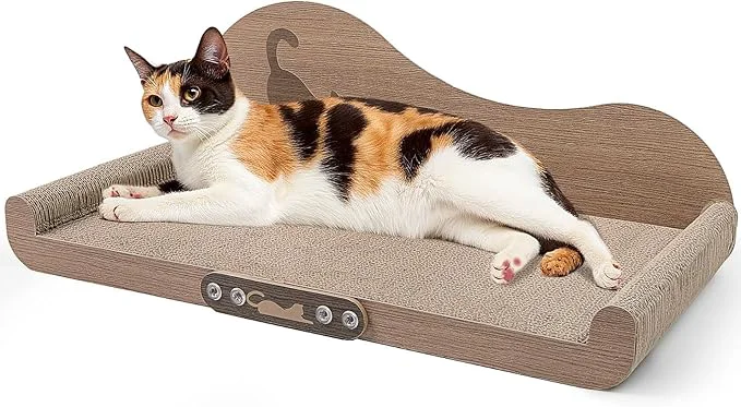 Stylish NATUYA Cat Scratcher Cardboard Lounge Bed 24 Inch Large Cats Scratching Board Couch Durable Cat Scartch Pad for Indoor CatsAbout ThisOverview Advanced