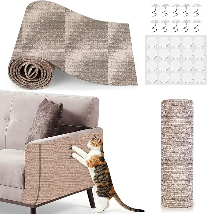Premium Material 78.7 x15.8 Cat Scratch Mat Adhesive Cat Scratch Pad for Furniture DIY Cats Scratch Furniture Protector for Furniture Sofa Couch Covering Cat Scratching Post Pads Light KhakiAbout ThisOverview Trendy