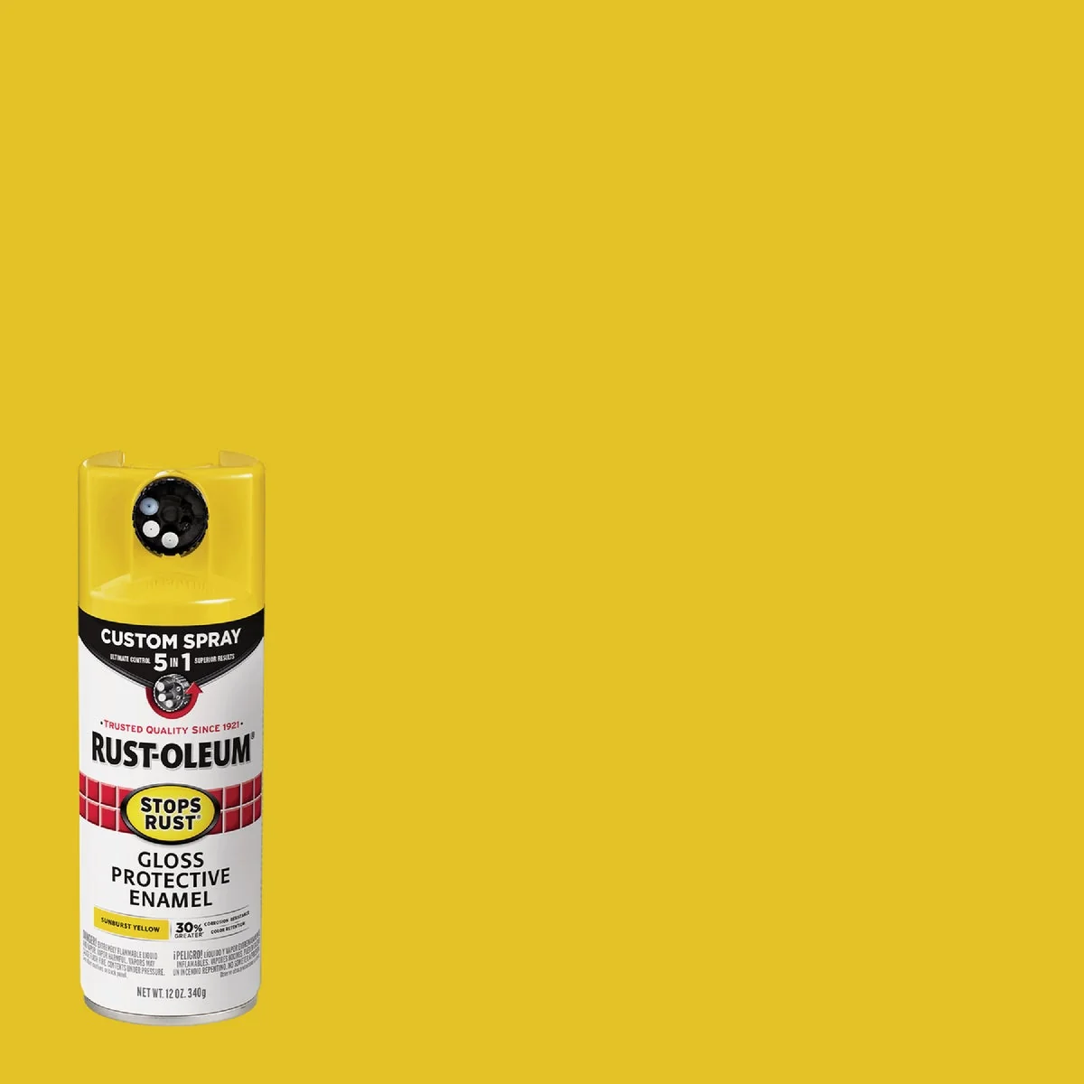 Modern Rust-Oleum Stops Rust 12 Oz. Custom Spray 5 in 1 Gloss Spray Paint Sunburst Yellow Artisan