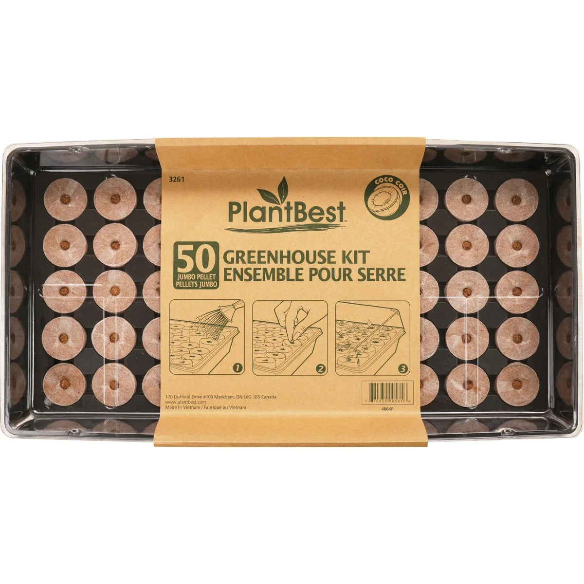 Premium Material Plant 50-Pellet Coir Greenhouse Kit Casual