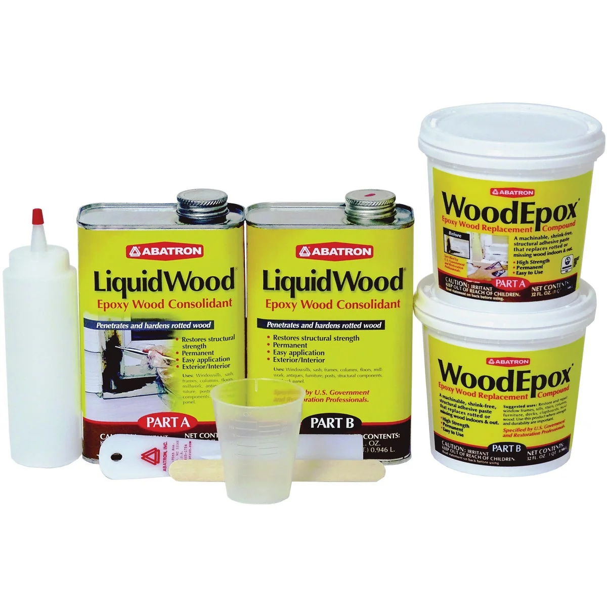 Clean Abatron 4 1 Qt. Containers Wood Restoration Kit Recyclable
