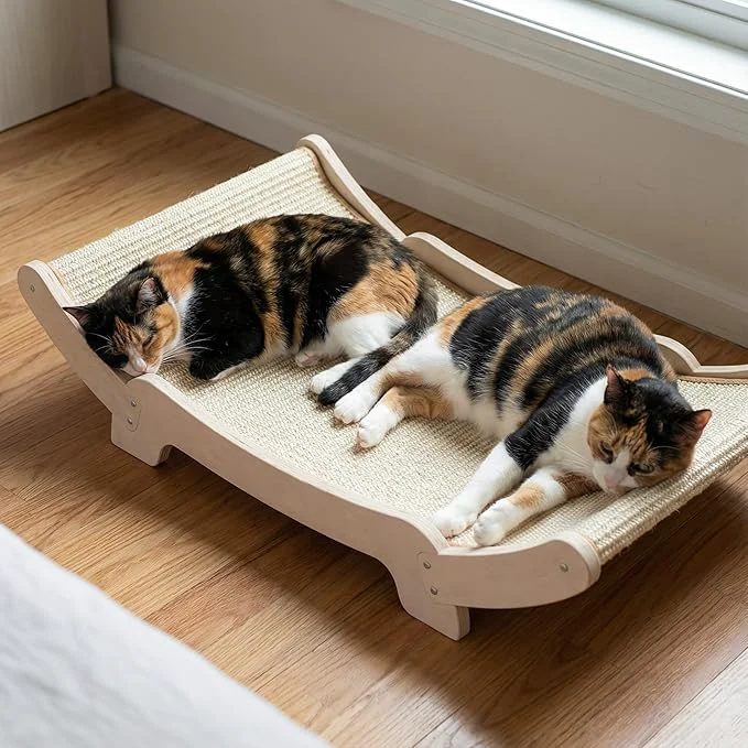 Crafted Sisal Cat Scratcher Bed for Indoor Cats Hammock for Scratching Pad Cat Chair Nartural Sisal Scratch Post for Large Cats Scratcher Lounge Wooden CatAbout ThisOverview Lightweight
