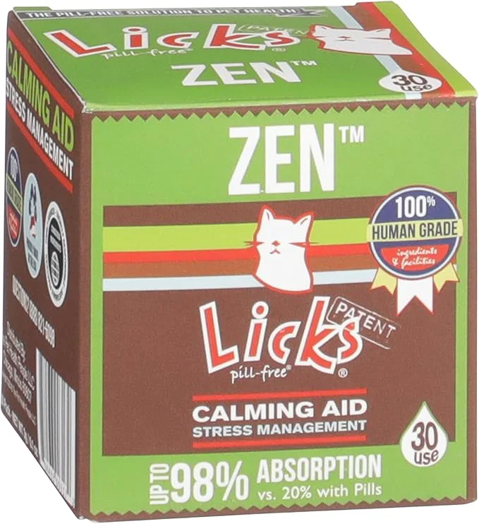 Exceptional Licks Pill- Zen Cat Calming – Natural Calming Aid for Aggressive Behavior Nervousness – Cat Treats for Stress Relief Health – Gel Packets – 30 UseAbout This Selected