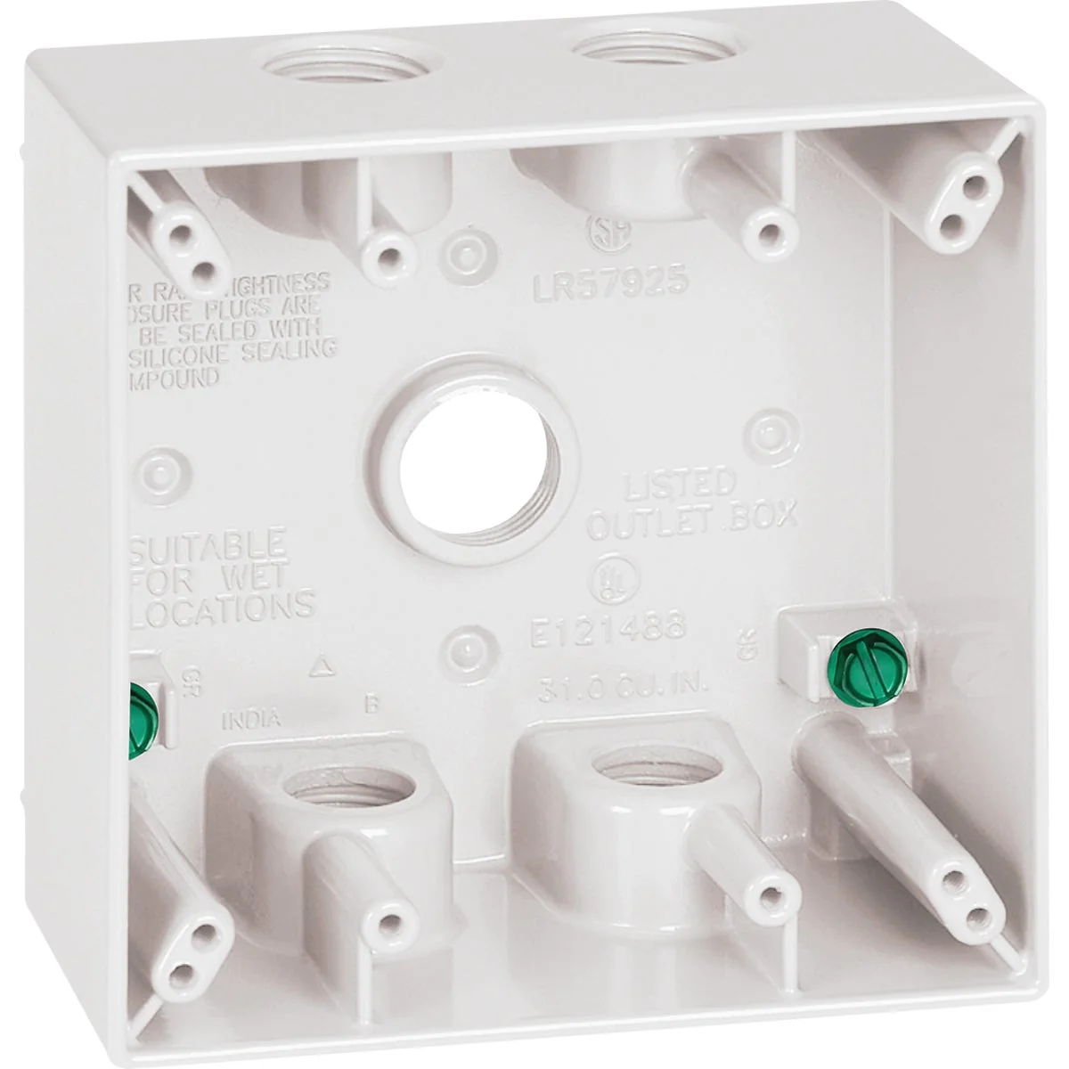 Proven Southwire Dual Gang 1 2 In. 5-Hole White Weatherproof Junction Box Exceptional