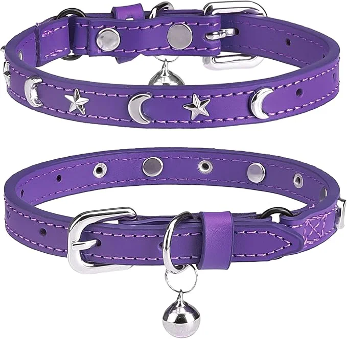 Enhanced Leather Cat Collars for Boy Girl Cats Powerful