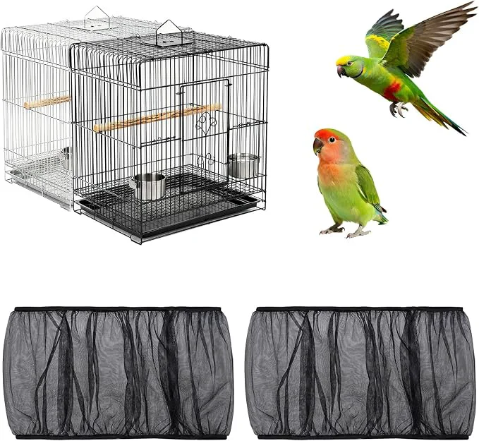 Casual Fengek 2 Pcs Adjustable Bird Cage Cover Seed Catcher Net Exceptional