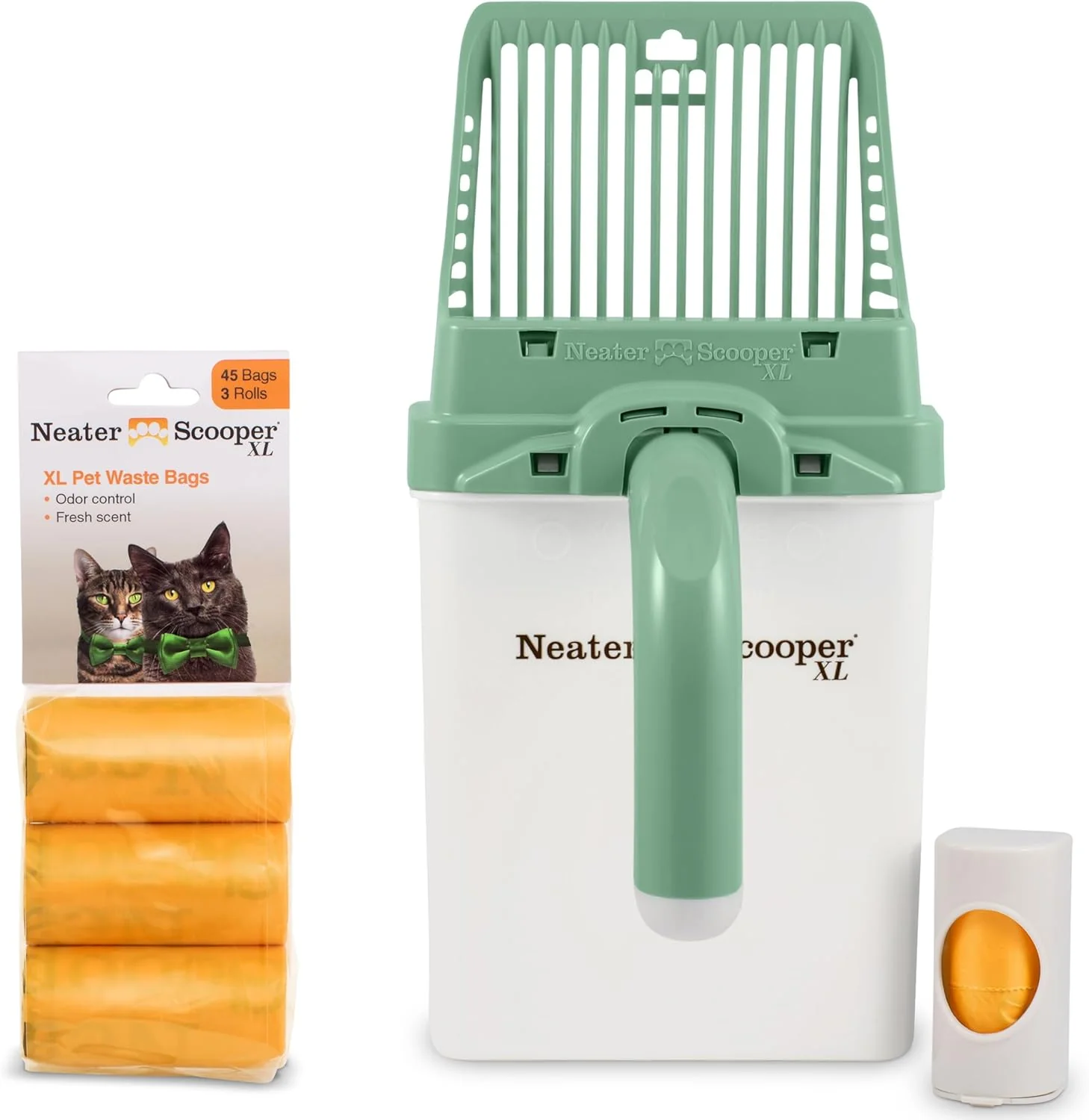 Comfortable Neater Pet Brands Neater Scooper XL Cat Litter Scoop 60 Refill Bags – Extra-Large Capacity Mess- Cat Litter Scooper with Bag for Large Multiple Cats Spill-Proof Litter Box Scooper with Holder Authentic