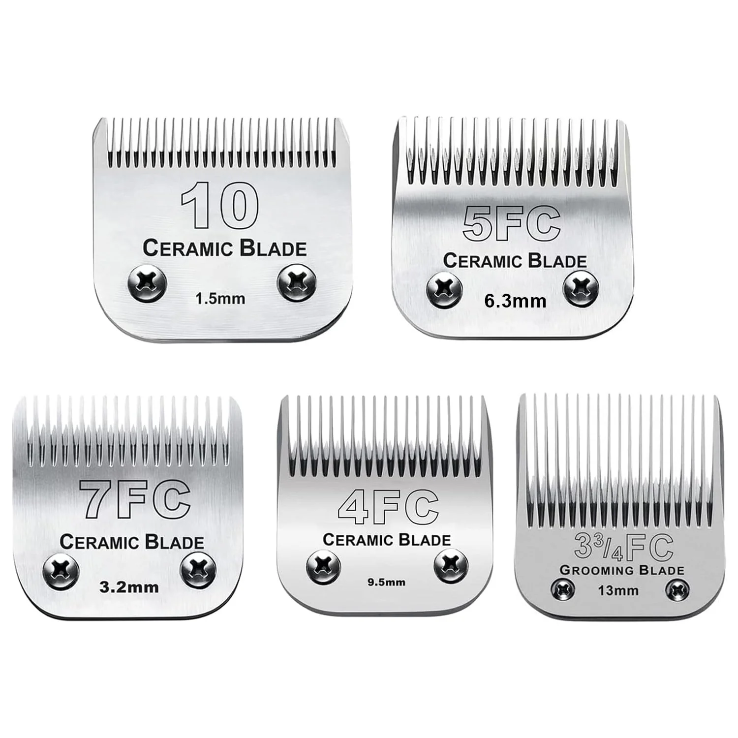 Traditional Audoc 5PACK Dog Grooming Clipper Blades – Ceramic Stainless Steel Fits Andis Oster A5 Wahl KM Authentic