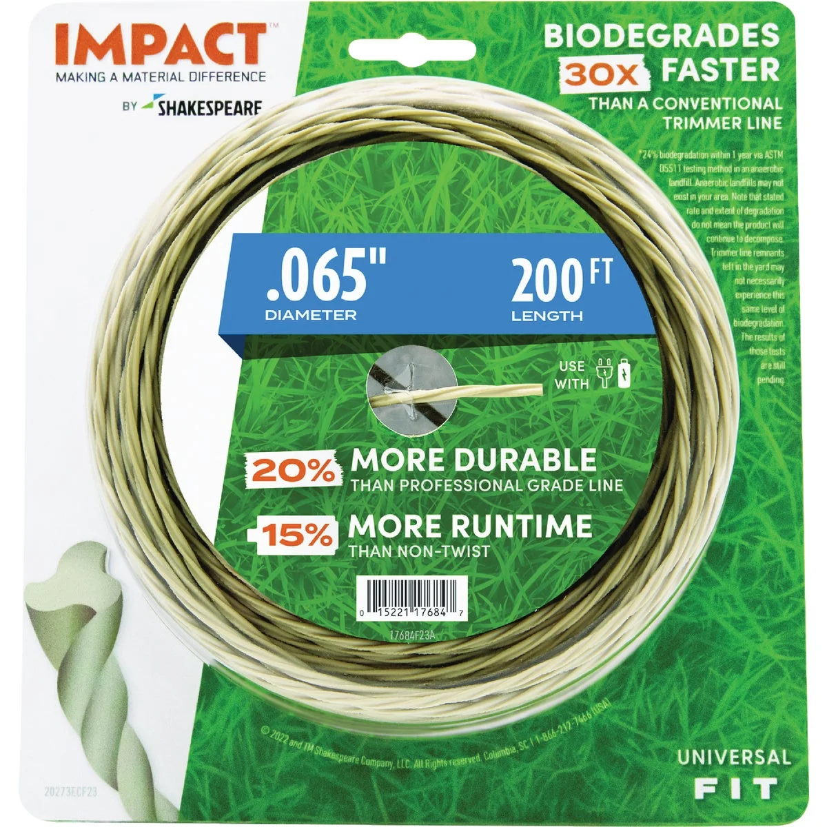 Fast Shakespeare Impact .065 In. x 200 Ft. Trimmer Line Consistent