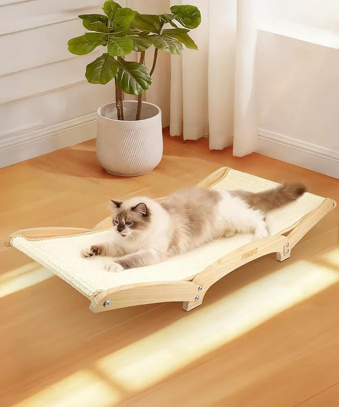 Minimalist Cat Scratcher Bed with Sisal Solid Wood Base Extra Large Cat Scratch Pad for Scratching Lounging Sleeping Stable Anti-Tip Design Paint- Eco-Safe Easy Assembly 34 About ThisOverview Verified
