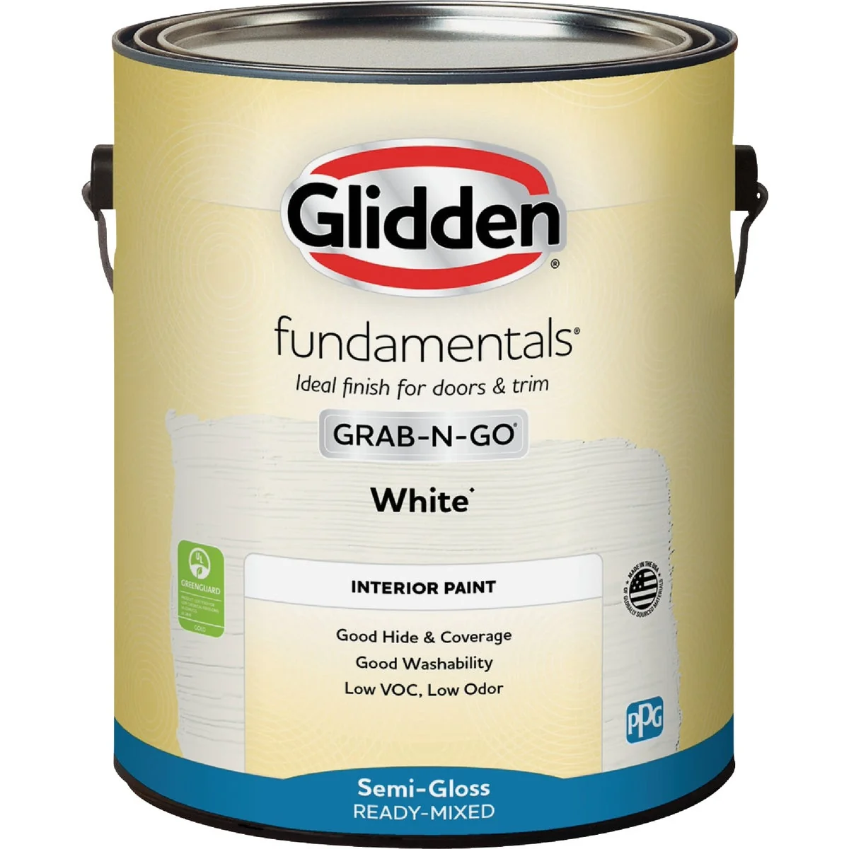 Quality Glidden Fundamentals Grab-N-Go Semi-Gloss White Gallon Premium