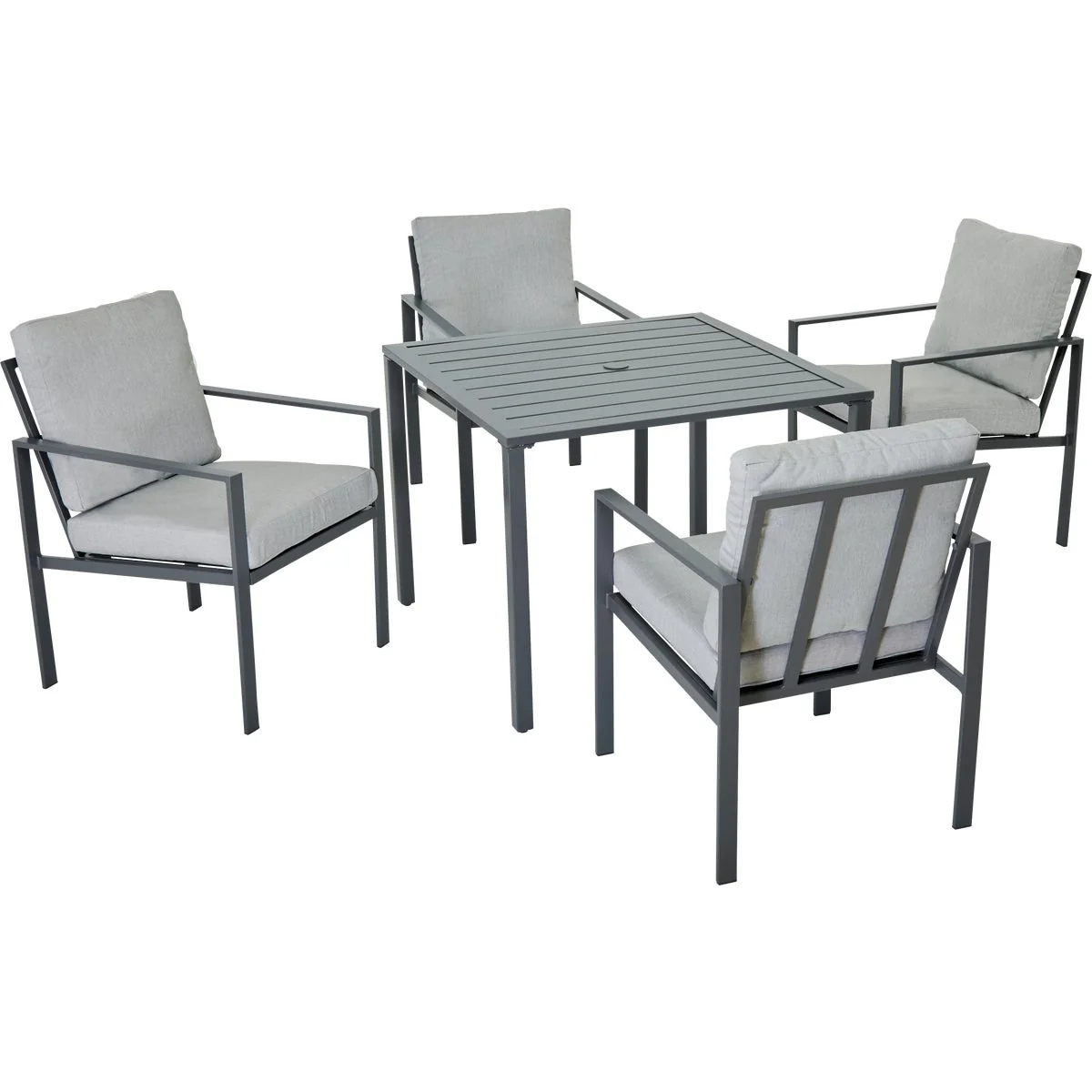 Organic Outdoor Expressions 5-Piece Steel Frame Cushioned Dining Set Sustainable