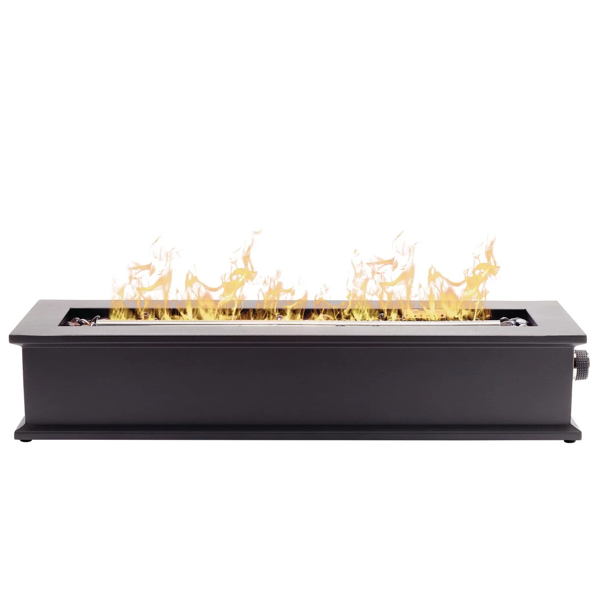 Functional Ukiah Loom X 28 In. Black Rectangle Tabletop Gas Fire Pit Prestigious