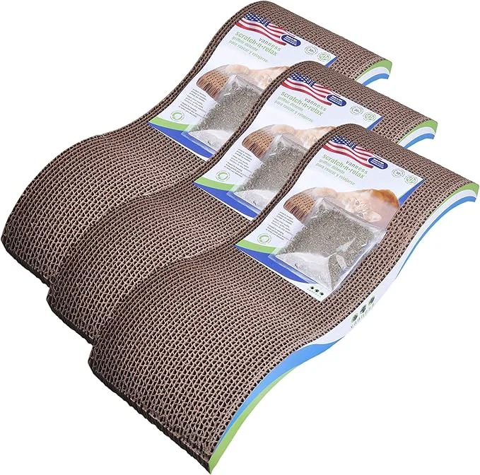 Minimalist Van Ness Pets Scratch-N-Relax Cat Scratch Pad and Lounger Pack of 3 About This Recyclable