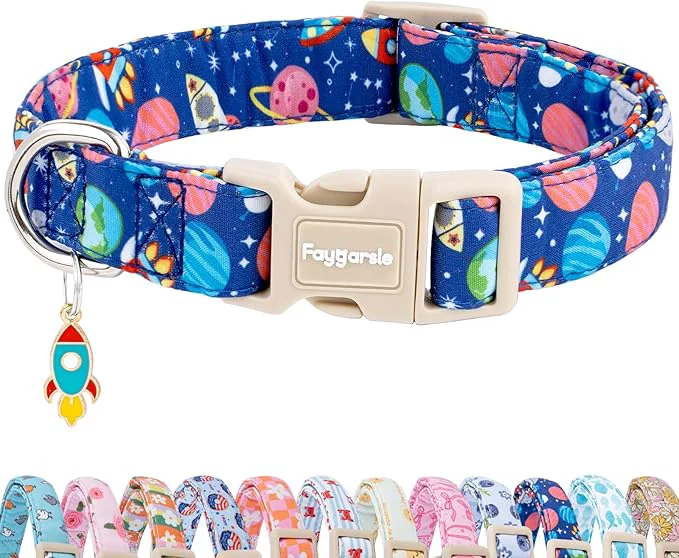 Versatile Faygarsle Space Theme Dog Collar Selected