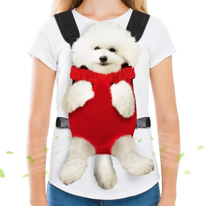 Fast Pet Carrier Backpack Hands- Adjustable Dog Front Carrier Legs Out Selected