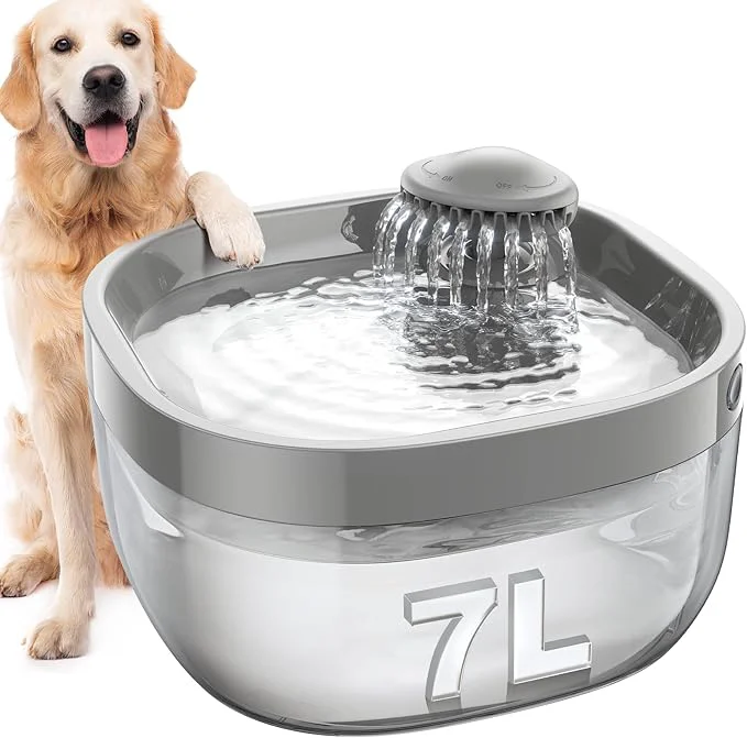 Powerful 7L 1.8Gal Dog Water Fountain for Large Dog FEELNEEDY Dog Water Bowl Dispenser Pet Water Fountain Water Dispenser for Dogs with Ultra Quiet Pump for Multiple Cats Dogs Pets FN-W05 Grey About ThisOverview Expertly Made