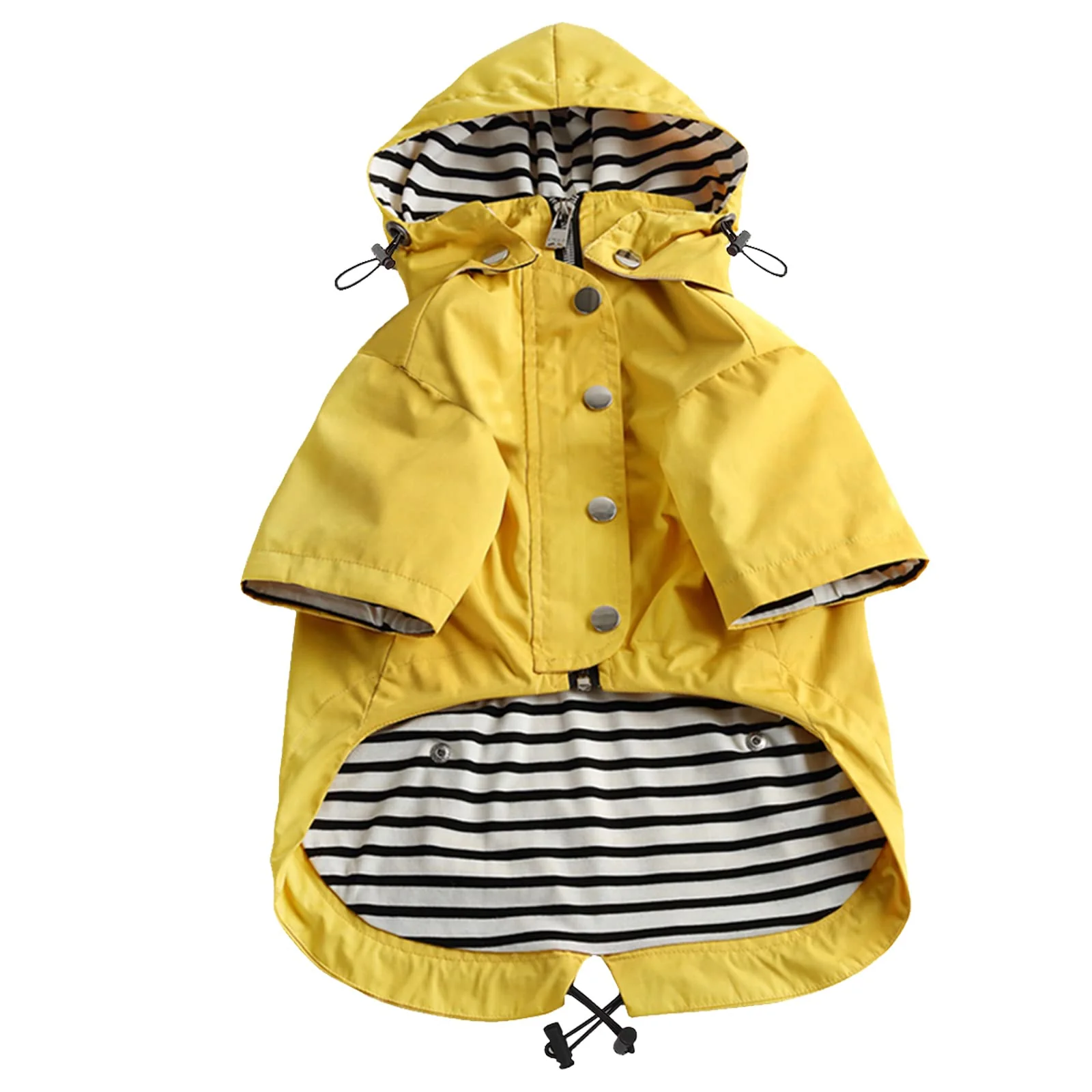 Durable Morezi Dog Zip Up Raincoat with Reflective Buttons – Water-Resistant Adjustable Hood Harness Hole Legs Yellow XS Expertly Made