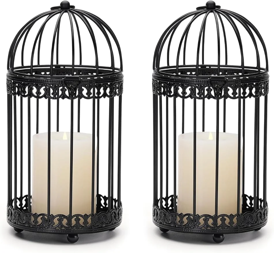 Durable NUPTIO Black Decorative Bird Cage Birdcage Hanging Lantern Elegant