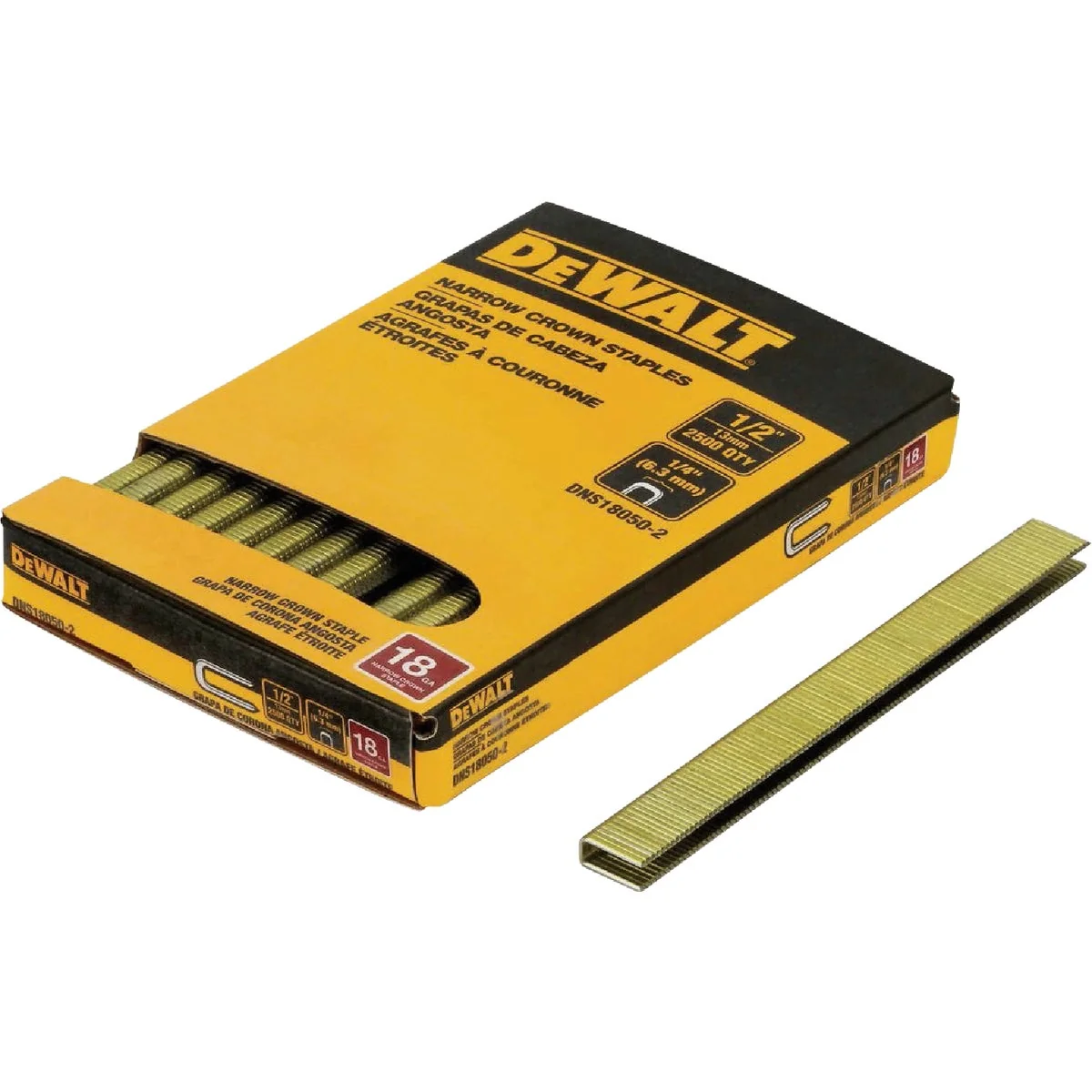 Soft DEWALT 1 4 In. x 1 2 In. 18-Gauge Collated Crown Staples 2500 Ct. Smart