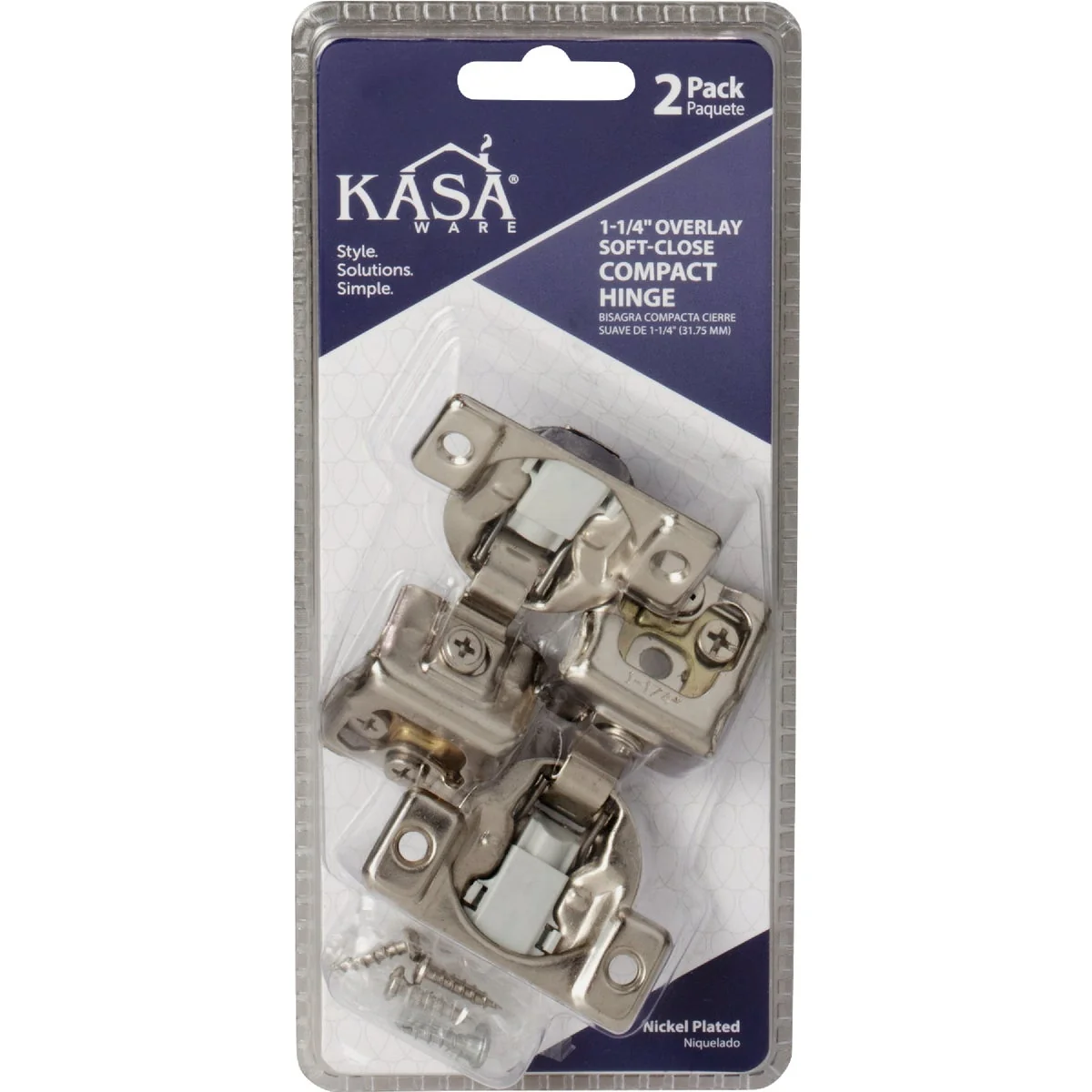 Effective KasaWare 1-1 4 In. Overlay Soft-close Compact Hinge 2-Pack Superior