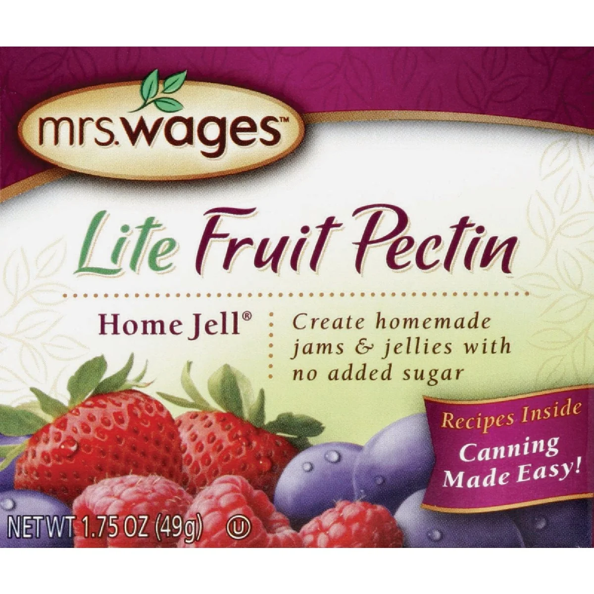 Professional Mrs. Wages Home Jell 1.8 Oz. Sugar Fruit Pectin Traditional