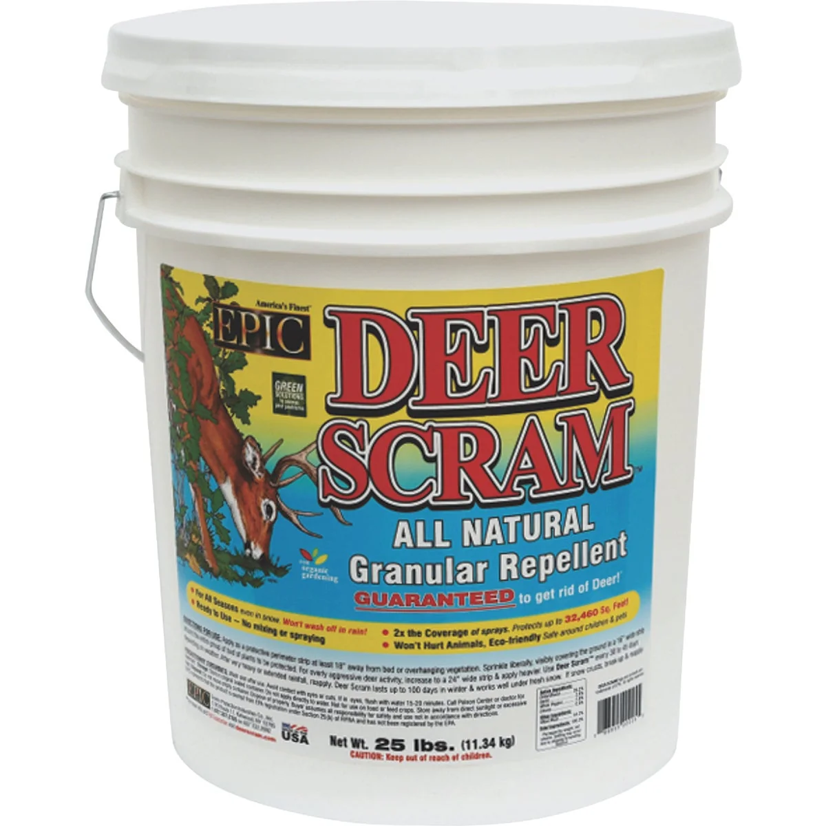 Genuine Deer Scram 25 Lb. Granular Organic Deer Repellent Easy-to-Use