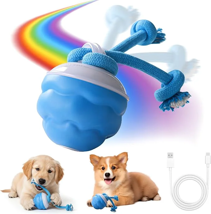 Classic Interactive Dog Toys Motion Activated Rolling Dog Ball Toy Automatic Moving Dogs Toy for Boredom Stimulating Self Play Ball for Small Medium Dogs Indoor USB Rechargeable Blue About This Pure