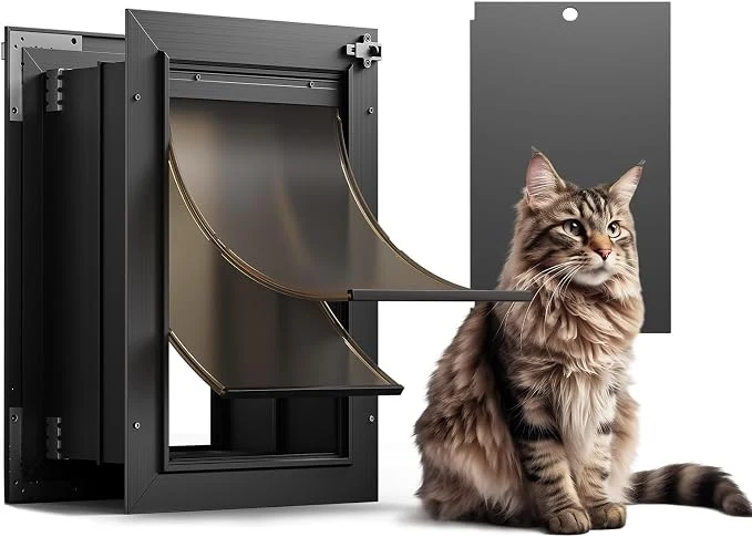 Clean Cat Door for Wall All Aluminum Doggy Doggie Pet Door Small Dog Door Expertly Made