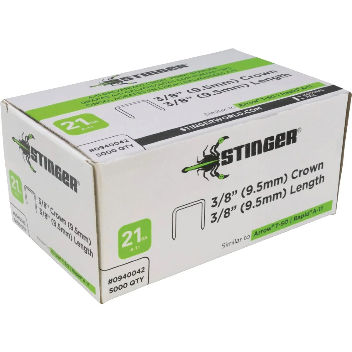 High-Quality Stinger 3 8 In. A-11 Galvanized Hammer Tacker Staple 5000 Ct. Fashionable