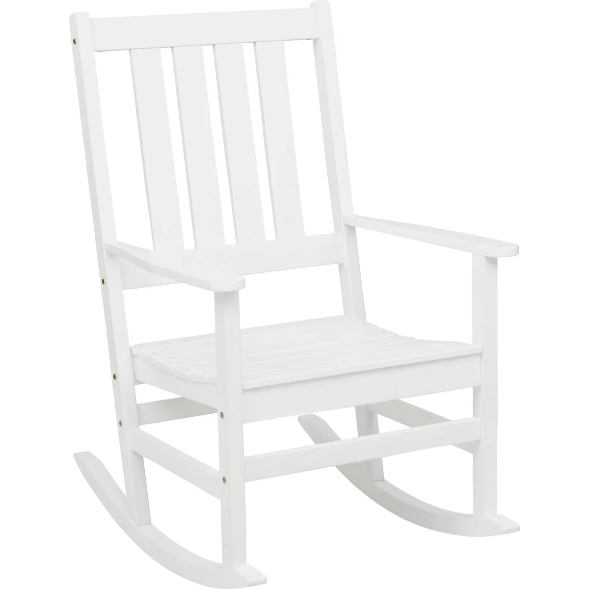 World-Class Outdoor Expressions White HDPE Rocking Chair Fast