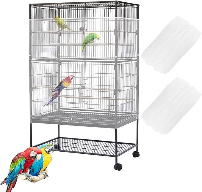 Solid Bird Cage Seed Catcher Large Birdcage Net Cover Bird Cage Accessories Contemporary