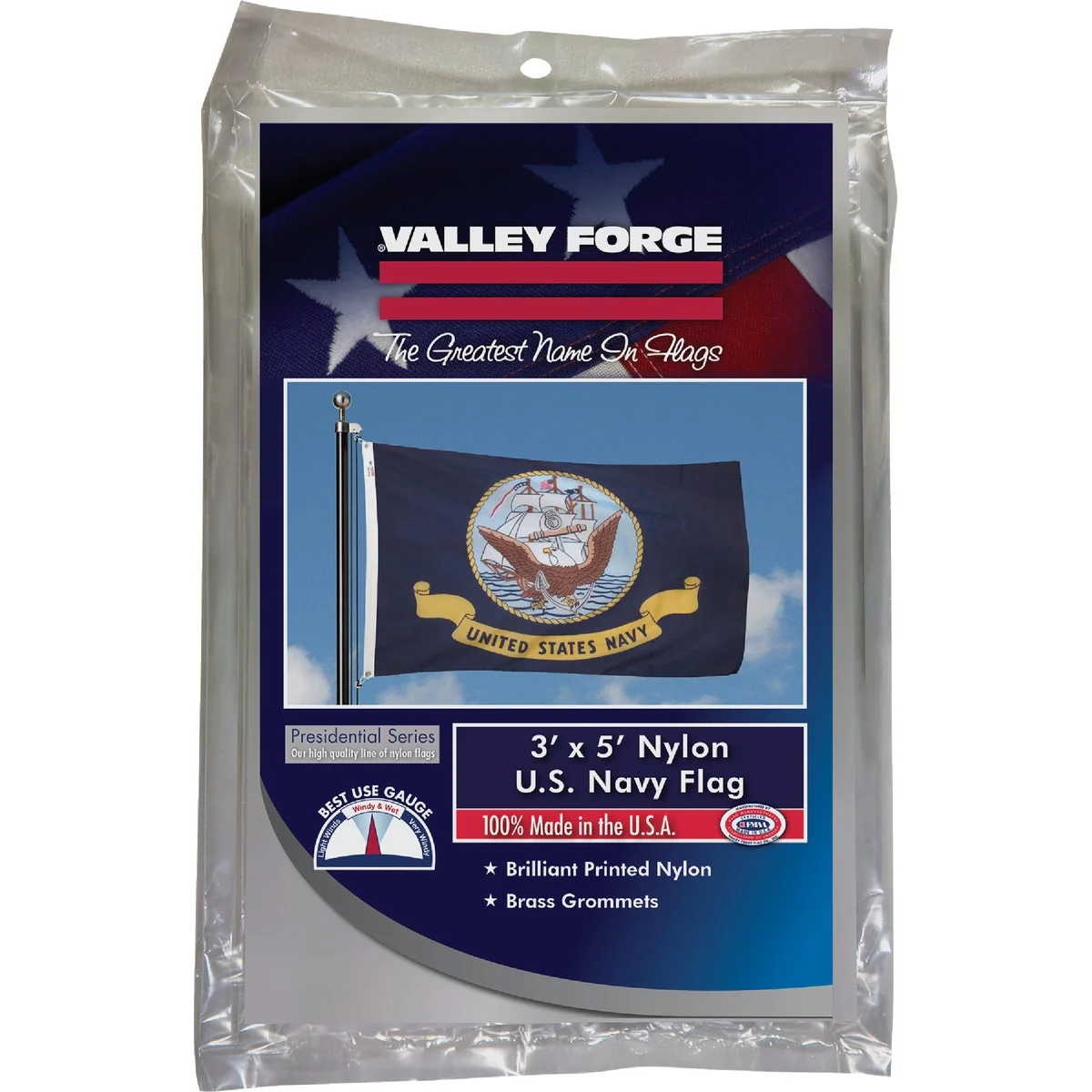 Smart Valley Forge 3 Ft. x 5 Ft. Nylon Navy Military Flag Sustainable