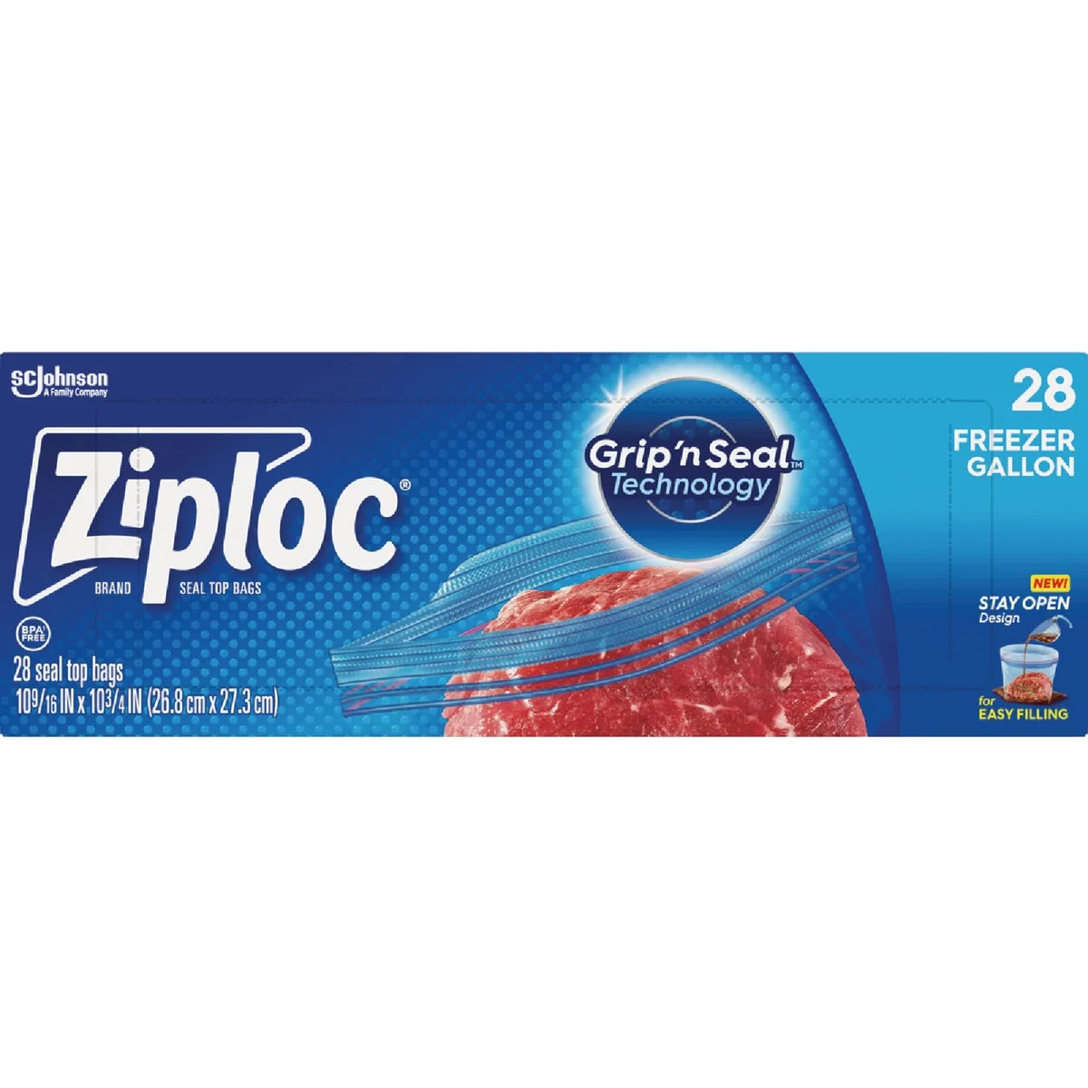 Convenient Ziploc Gal. zer Bag 28-Count Environmentally Friendly