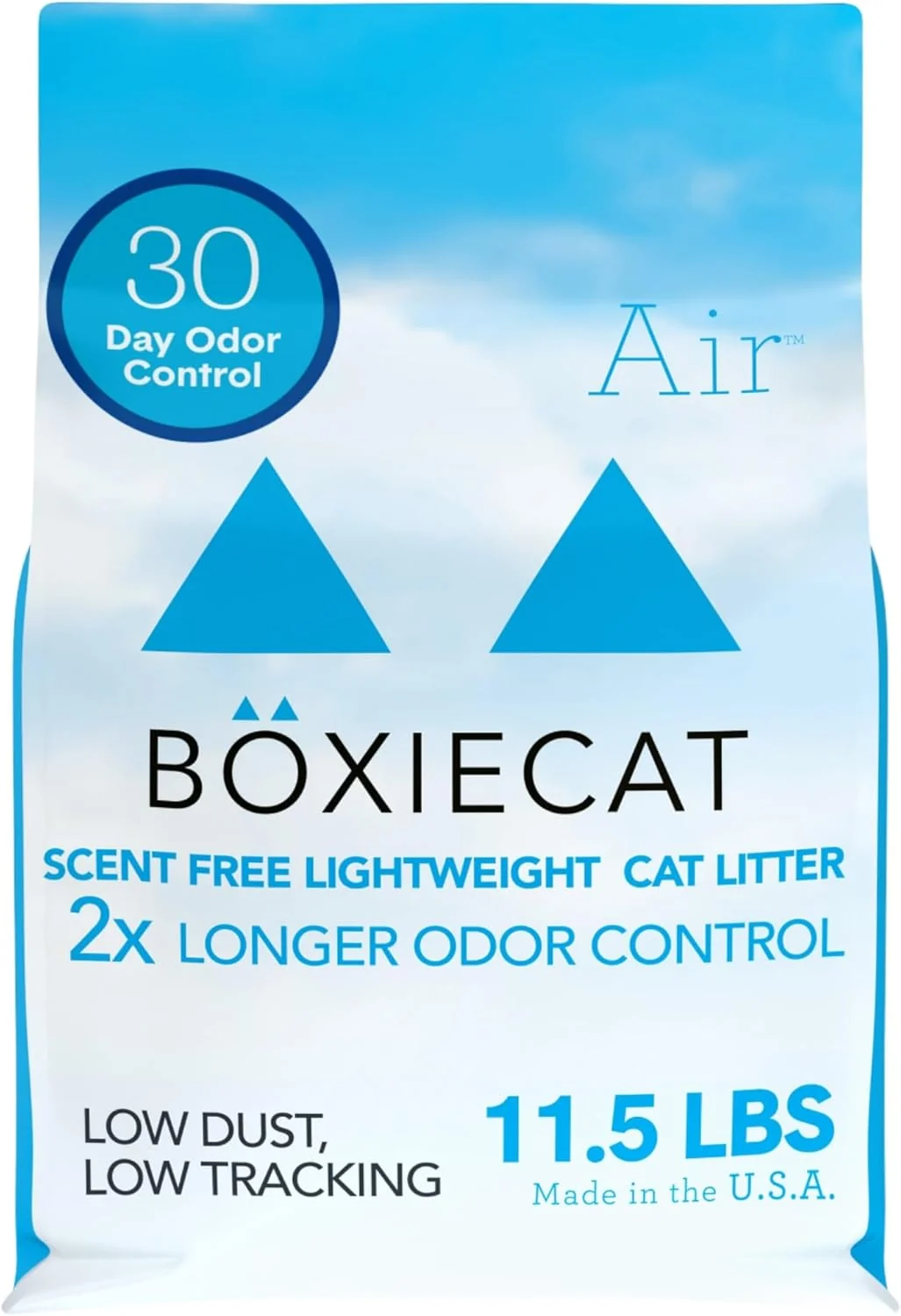 Authentic Boxie® Unscented 30 Day Natural Odor Control Cat Litter 11.5lb Lightweight Plant Based Kitty Litter Trusted