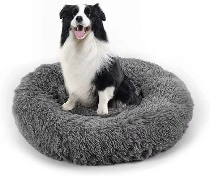 Authentic Dog Bed Cat Calming Bed Faux Fur Pillow Pet Donut Cuddler Round Plush Bed for Large Medium Small Dogs and CatsAbout ThisOverview Fine Crafted