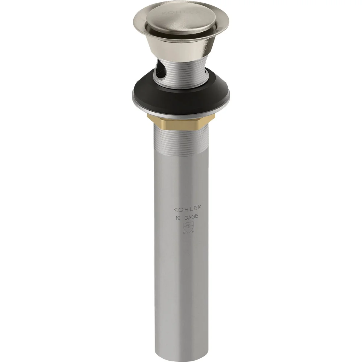 Detailed KOHLER Premium Brushed Nickel 1-1 4 In. Clicker Drain with Overflow Clean