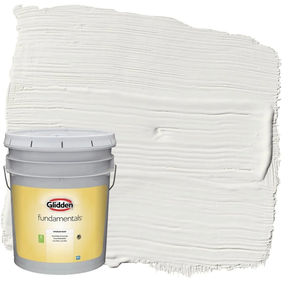 Safe Glidden Fundamentals Semi-Gloss Interior Paint White 5 Gal. Specialty