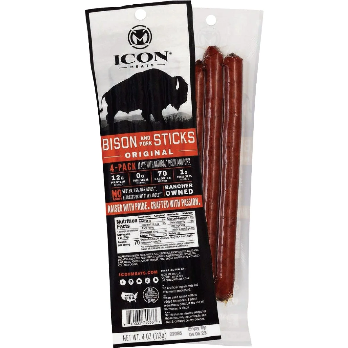 First-Class Icon 4 Oz. Bison Stick 4-Pack Premium Material