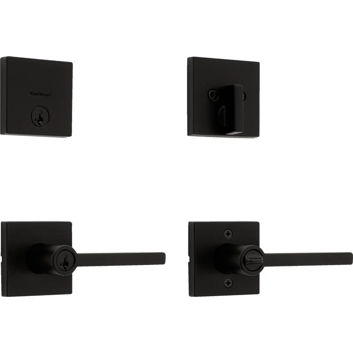 Unique Kwikset Halifax Matte Black Deadbolt and Door Lever Combo With SmartKey Practical