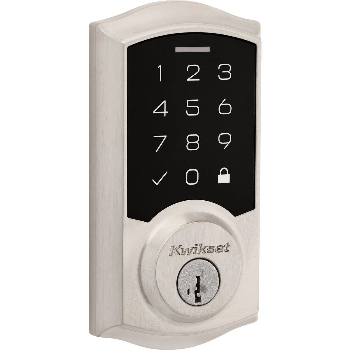 Consistent Kwikset SmartCode 270 Traditional Touchpad Electronic Deadbolt With SmartKey Satin Nickel Official