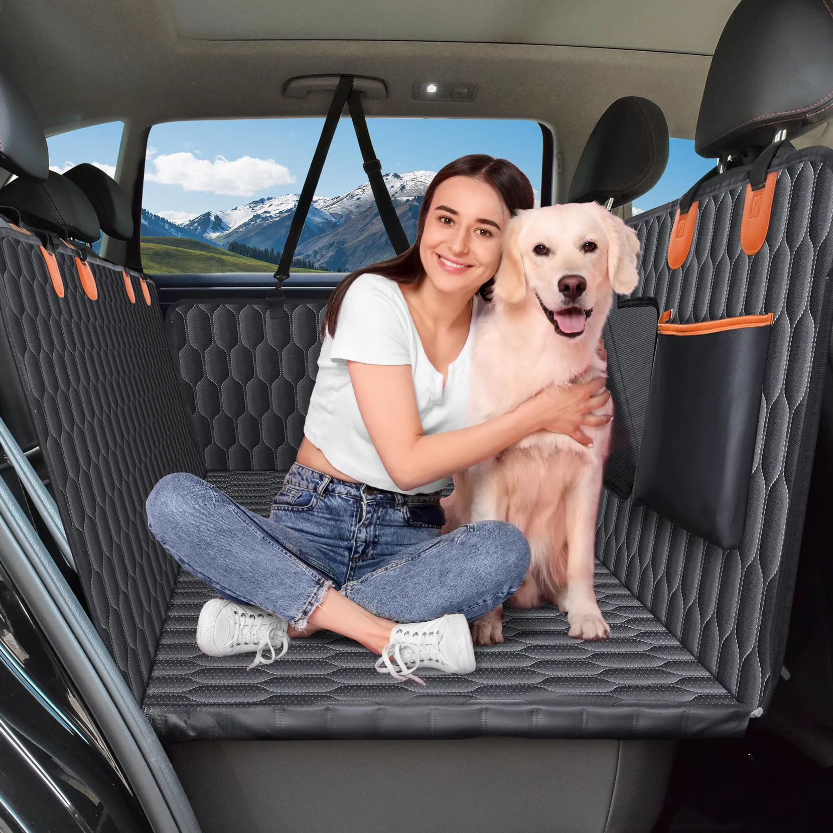 Pure Chumajor Back Seat Extender for Dogs - Waterproof 6-Layer Support Detachable Hammock for Cars SU Quality