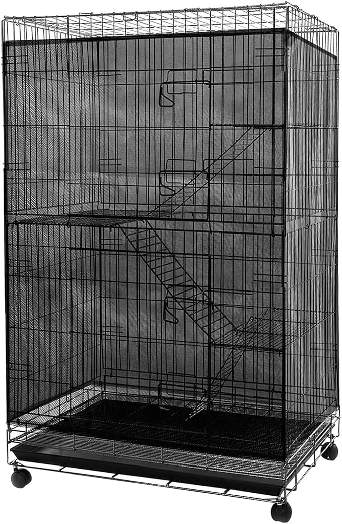 Easy-to-Use Adjustable Birdcage Seed Feather Catcher Bird Cage Net Cover Soft Skirt Guard Enhanced