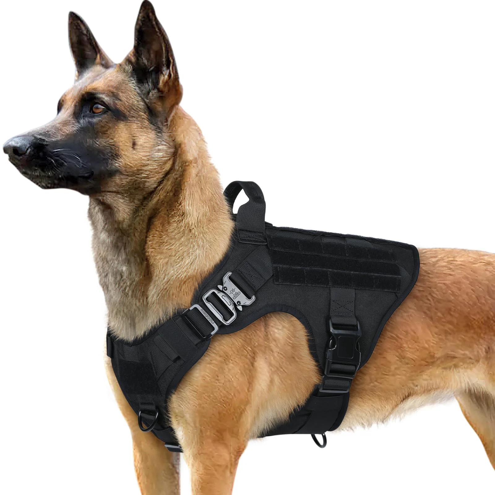 Sustainable Rabbitgoo Tactical Dog Harness Medium – No-Pull Handle MOLLE 1050D Nylon Modern