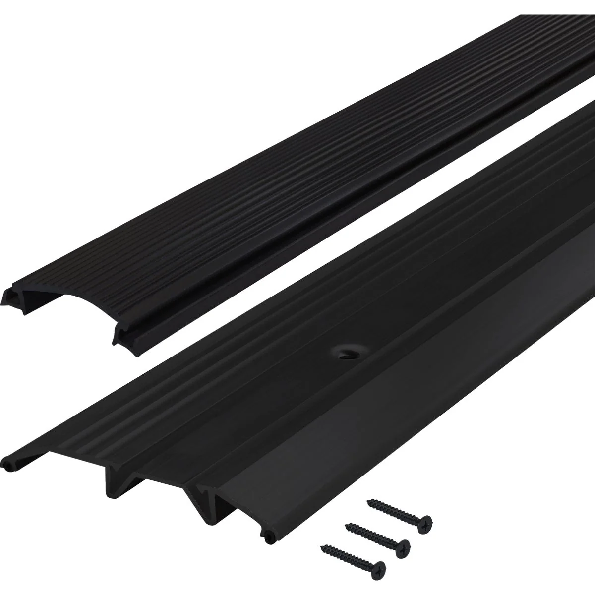 Official M-D Low 3-3 4 In. x 3 4 In. x 36 In. Aluminum Matte Black Threshold Convenient